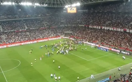 اقتحام الجماهير للملعب يوقف مباراة نيس ضد مارسيليا في الدوري الفرنسي