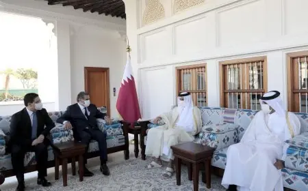 أمير قطر "تميم" يستقبل اخنوش وبوريطة