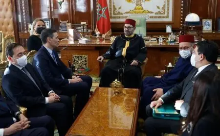 الملك يستقبل رئيس الحكومة الاسبانية بيدرو سانشيز بالقصر الملكي بالرباط