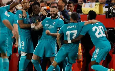 ريال مدريد يهزم اشبيلية ويقترب من التتويج بالليغا