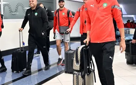 وصول المنتخب المغربي إلى جنوب إفريقيا