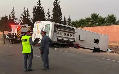 بني ملال..حادثة سير بين حافلة لنقل المسافرين وسيارة خفيفة