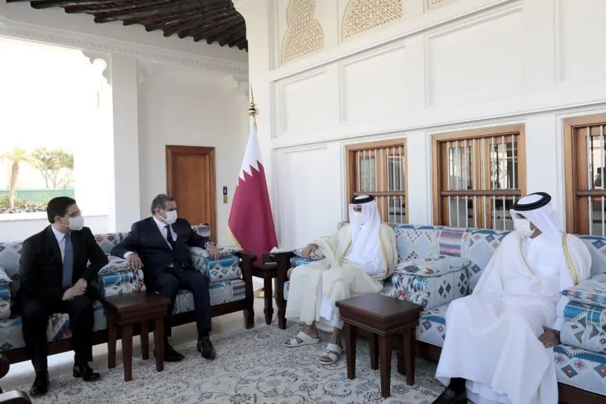 أمير قطر "تميم" يستقبل اخنوش وبوريطة