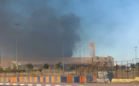 حريق مهول بالملعب الكبير لمراكش يستنفر السلطات