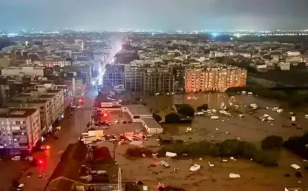 فيضانات غير مسبوقة تتسبب في فقدان عدد من الاشخاص وتوقف الرحلات في اسبانيا