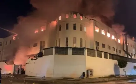حريق مهول يلتهم أحد مصانع النسيج بطنجة