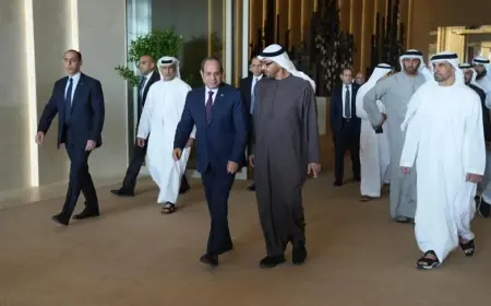 رئيس دولة الإمارات محمد بن زايد  يستقبل الرئيس المصري عبد الفتاح السيسي
