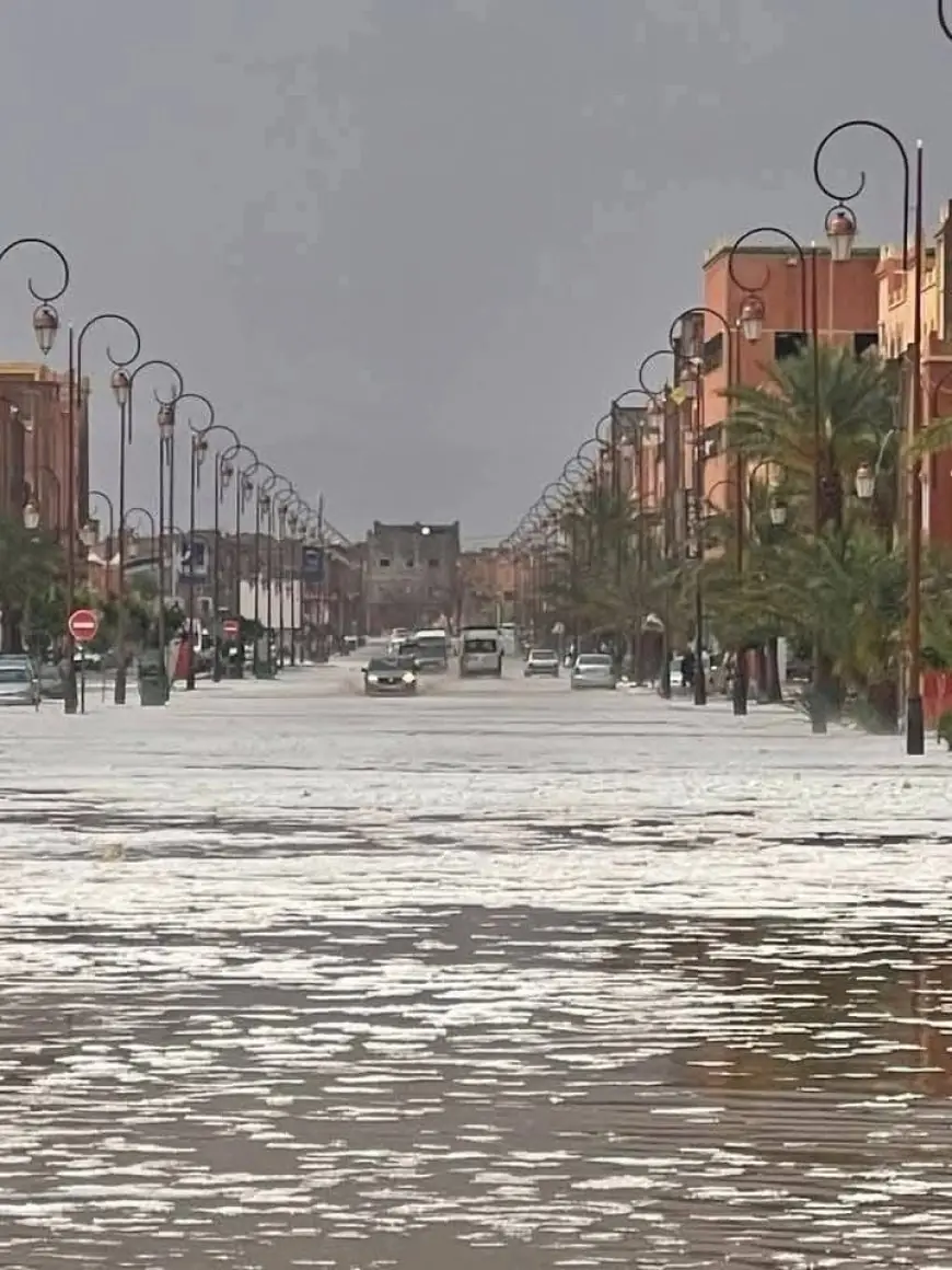 أمطار عاصفية تضرب زاكورة