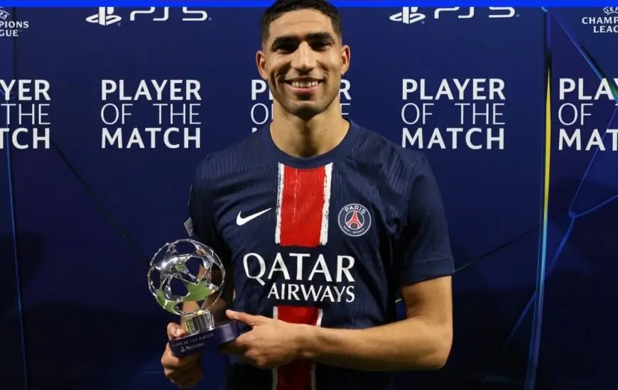 حكيمي أفضل لاعب في مباراة "البي اس جي" و أرسنال