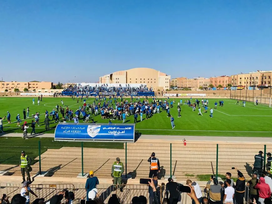 أمل تيزنيت يصعد رسميًا إلى القسم الثاني من البطولة الاحترافية بعد فوزه على اتحاد تمارة