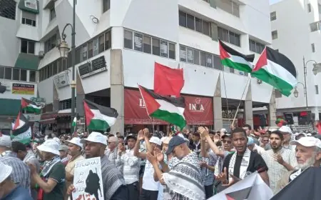 مسيرة شعبية بالرباط تندد بالعدوان الإسرائيلي على غزة وإيران