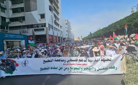 آلاف المغاربة يتظاهرون في الرباط دعما لغزة وتنديدا بالحصار الإسرائيلي
