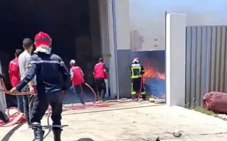حريق ضخم يلتهم مصنعا بضواحي طنجة ويستنفر السلطات