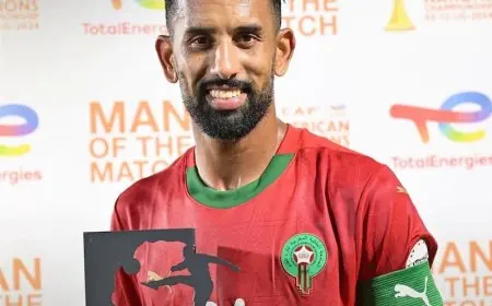 ربيع حريمات يقتنص جائزة رجل مباراة المغرب وأنغولا في "الشان"