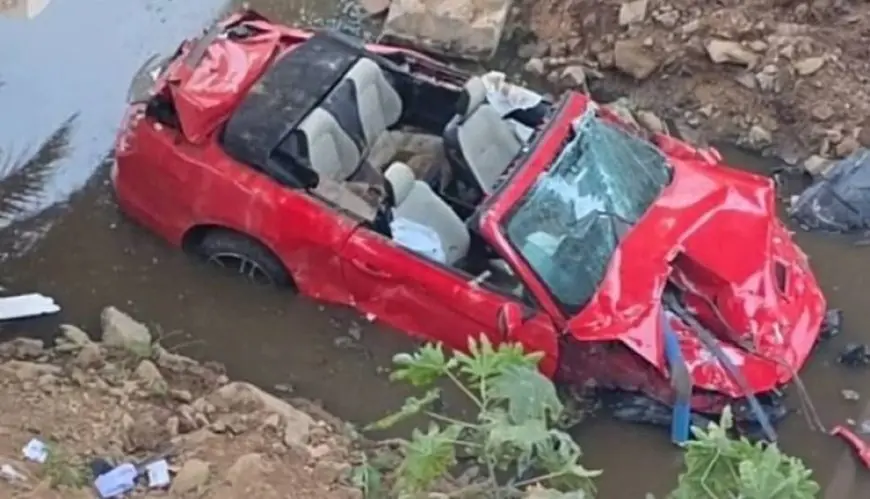 إصابة 3 أشخاص بعد سقوط سيارة من فوق قنطرة صابليط بالمحمدية