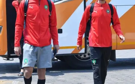 بعثة المنتخب الوطني المغربي تحط الرحال بمدينة ندولا تأهبا لمواجهة زامبيا