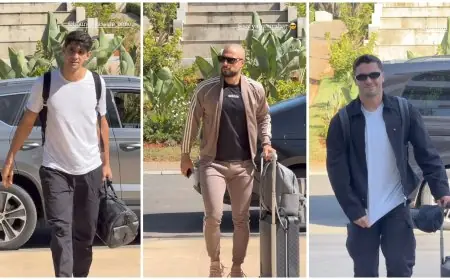 توافد لاعبي المنتخب المغربي على مركب محمد السادس استعدادا لمباراتي البحرين والكونغو