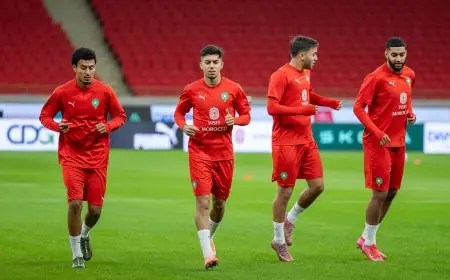 المنتخب المغربي ينهي تدريباته قبل مواجهة البحرين