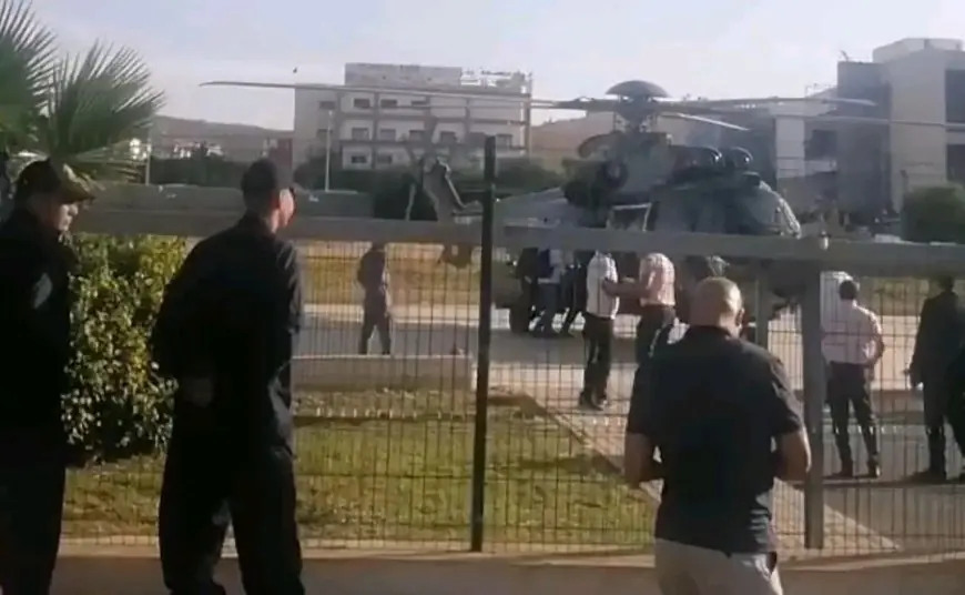 هليكوبتر طبية تنقل الشاب المصاب في احتجاجات وجدة إلى المستشفى العسكري بالرباط