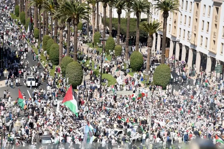 مظاهرة شعبية أمام البرلمان تجدد التضامن مع غزة