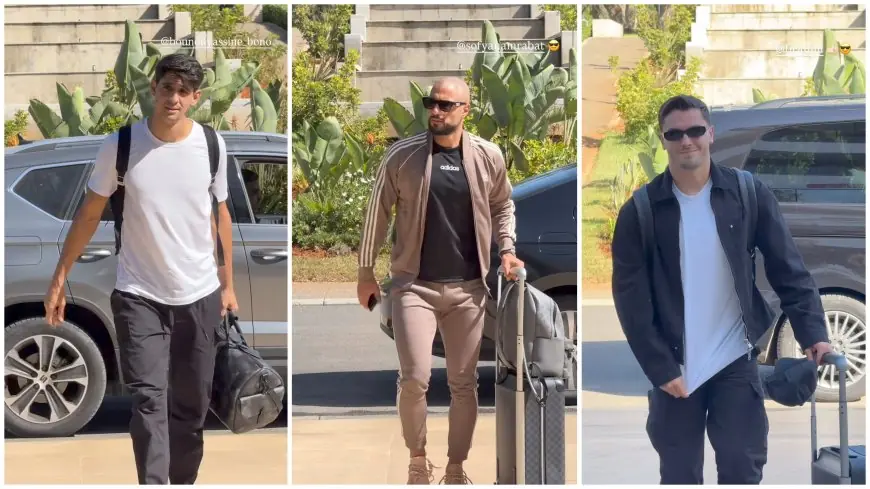 توافد لاعبي المنتخب المغربي على مركب محمد السادس استعدادا لمباراتي البحرين والكونغو
