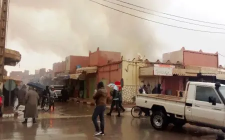اندلاع حريق مهول في سوق التمور بأرفود