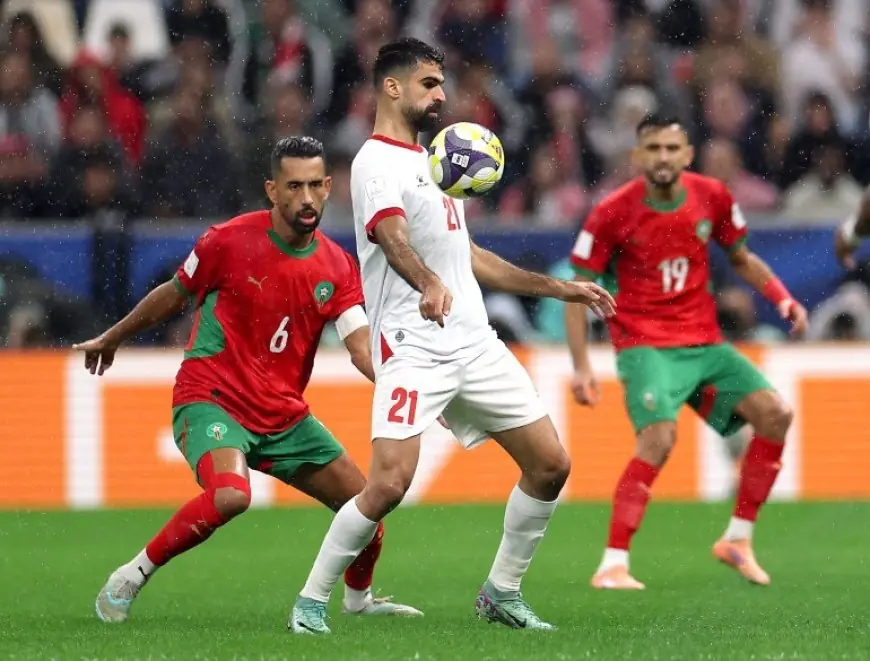 الشوط الأول من مباراة نهائي كأس العرب ينتهي بتقدم المغرب على الأردن بهدف وحيد