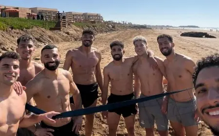 نجوم المنتخب المصري يقضون آخر يوم بتغازوت قبل السفر إلى طنجة