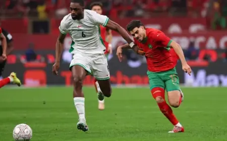 التعادل السلبي يحسم الشوط الأول بين المنتخب المغربي ونيجيريا في نصف نهائي الكان