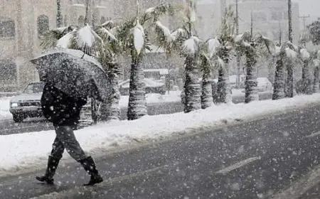 نشرة إنذارية جديدة.. ثلوج كثيفة وأمطار غزيرة وبرد قارس بعدد من مناطق المملكة