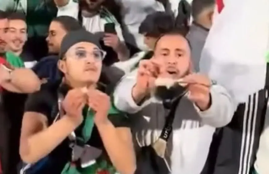 إيقاف مشجع جزائري بالدار البيضاء ظهر في فيديو وهو يمزق أوراقا مالية