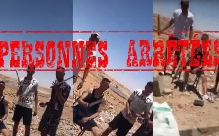 توقيف أربعة أشخاص بالعيون  ظهرو في مقطع  فيديو بحوزتهم أسلحة بيضاء