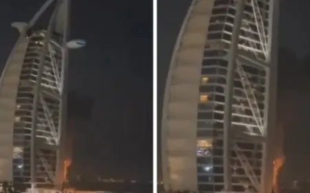 اندلاع حريق في برج العرب بدبي بعد استهدافه بمسيّرة إيرانية