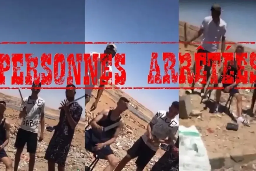 توقيف أربعة أشخاص بالعيون  ظهرو في مقطع  فيديو بحوزتهم أسلحة بيضاء