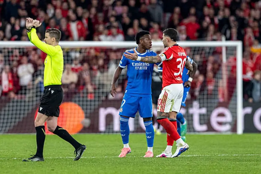 دوري أبطال أوروبا.. "ويفا" يحقق في اتهام فينيسيوس للاعب بنفيكا بالعنصرية
