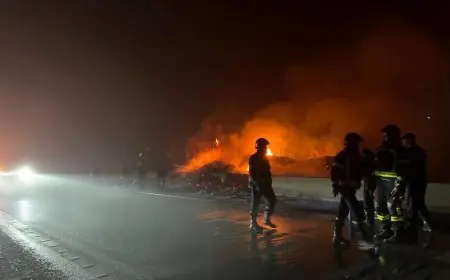 مقتل شخص والنيران تأتي على شاحنة في حادث سير بالطريق السيار شيشاوة- أكادير