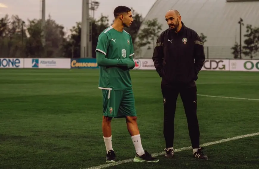 أشرف حكيمي يشيد بوليد الركراكي بعد نهاية مشواره مع المنتخب المغربي