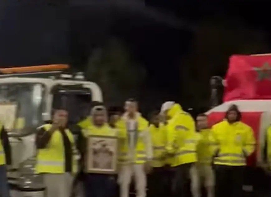 احتجاجات شاحنات "الديباناج" أمام شركة الطرق السيارة بالمغرب