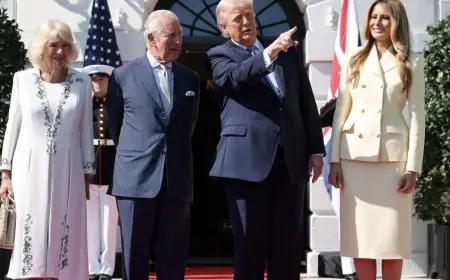 ترامب وزوجته يستقبلان الملك تشارلز الثالث والملكة كاميلا في البيت الأبيض