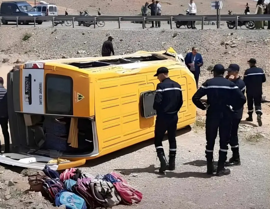 إصابة تلاميذ إثر انقلاب حافلة للنقل المدرسي بإقليم ورزازات
