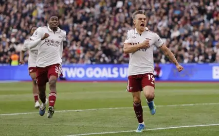 آرسنال يقترب من التتويج بلقب الدوري الإنجليزي الممتاز بعد فوزه على وست هام يونايتد