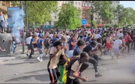 اندلاع أعمال شغب قرب ملعب ”بارك دي برانس” في العاصمة الفرنسية باريس تزامناً مع نهائي دوري أبطال أوروبا