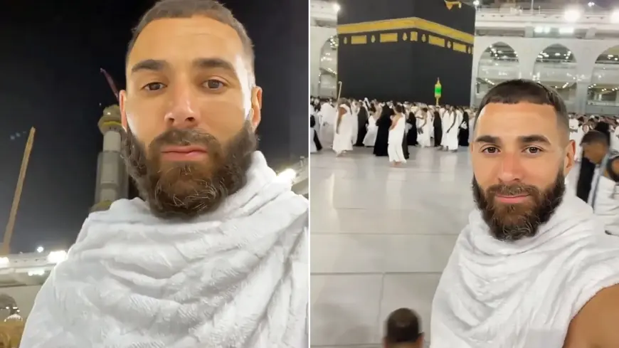 كريم بنزيمة يؤدي مناسك الحج في الحرم المكي