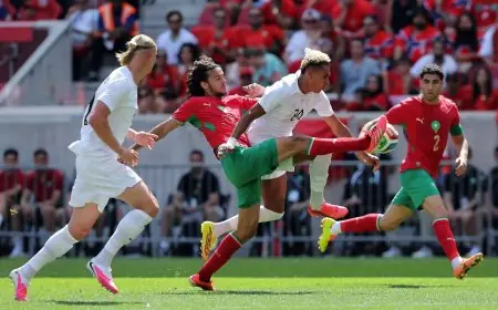 المنتخب المغربي ينهي تحضيراته لكأس العالم بتعادل أمام النرويج
