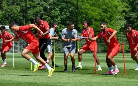 المنتخب المغربي يجري حصة تدريبية في نيوجيرسي قبل السفر إلى بوسطن لمواجهة اسكتلندا