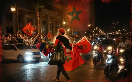 الجماهير المغربية تحتفل بفوز "أسود الأطلس" على هولندا