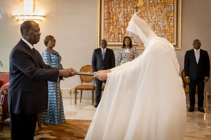 Côte d’Ivoire : Le nouvel ambassadeur du Maroc Othmane Ferdaous présente ses lettres de créance à Hassane Ouattara