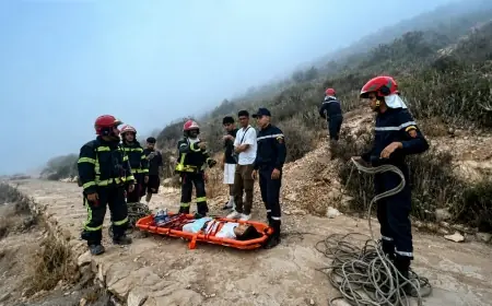 عناصر الوقاية المدنية تنقذ 4 سياح بريطانيين علقوا بجبال أكادير أوفلا