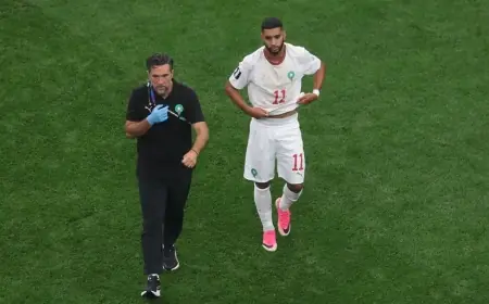 وهبي ينتظر التقرير الطبي النهائي لإسماعيل الصيباري لحسم مصير مشاركته ضد فرنسا