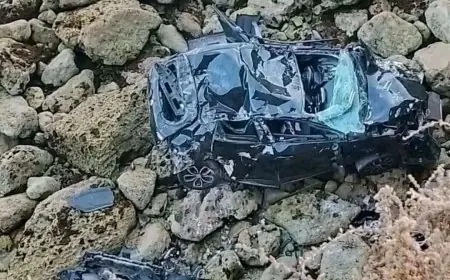حادث مأساوي بالجرف الأصفر.. سقوط سيارة من منحدر يودي بحياة سائقتها
